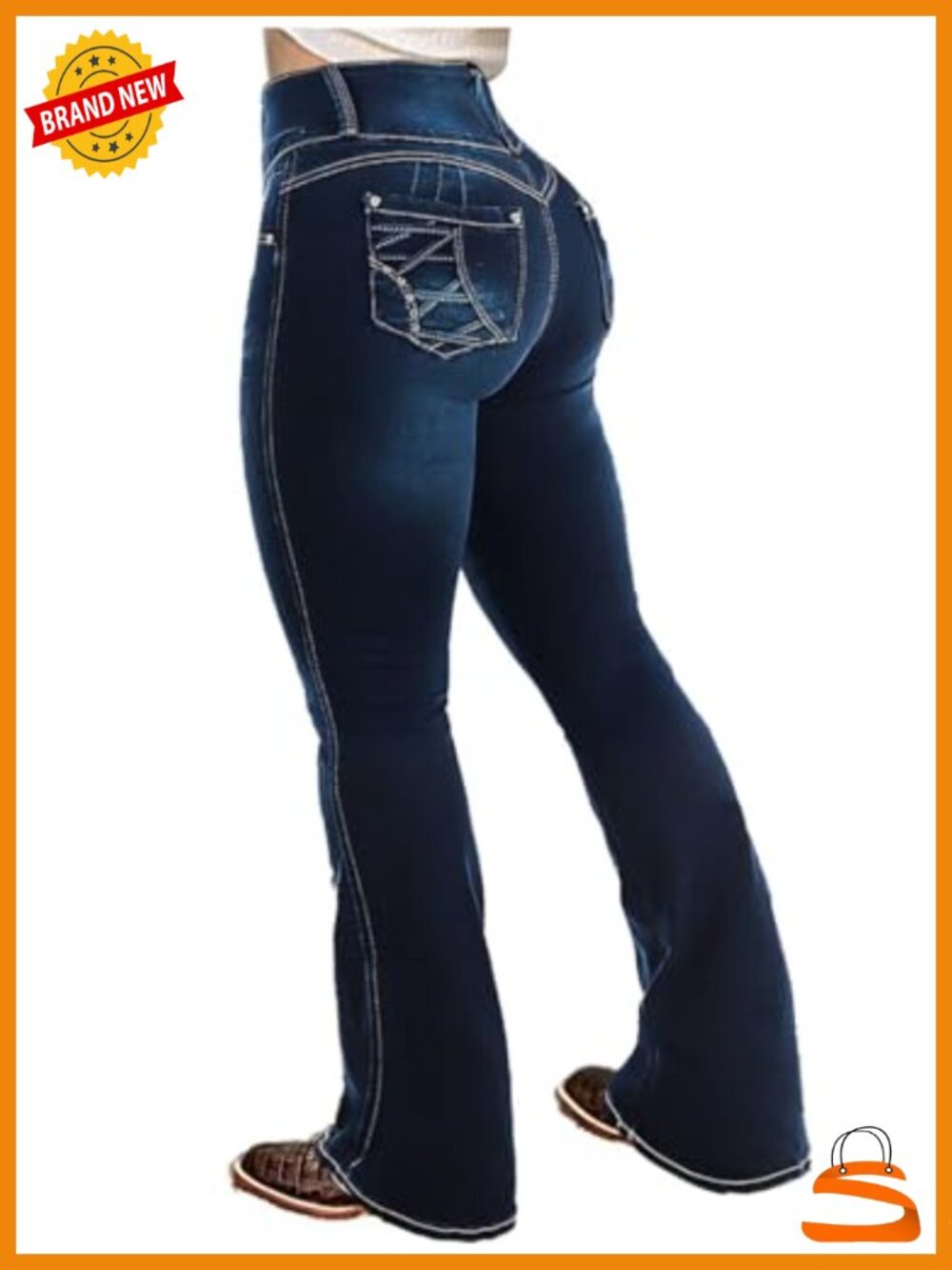 Butt Lifting Bootcut Jeans Stretchy Casual Flare Leg Jeans for Women